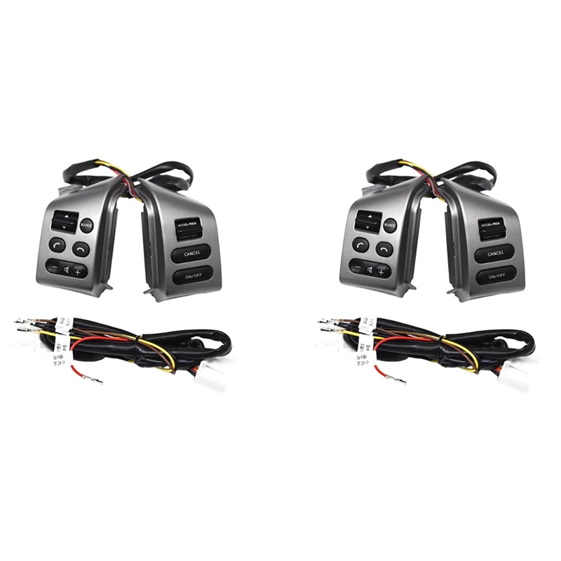 2X Car Speed Cruise Control Switch For Nissan Sylphy 2008-2019 Steering Wheel Button With Wiring Harness Silver