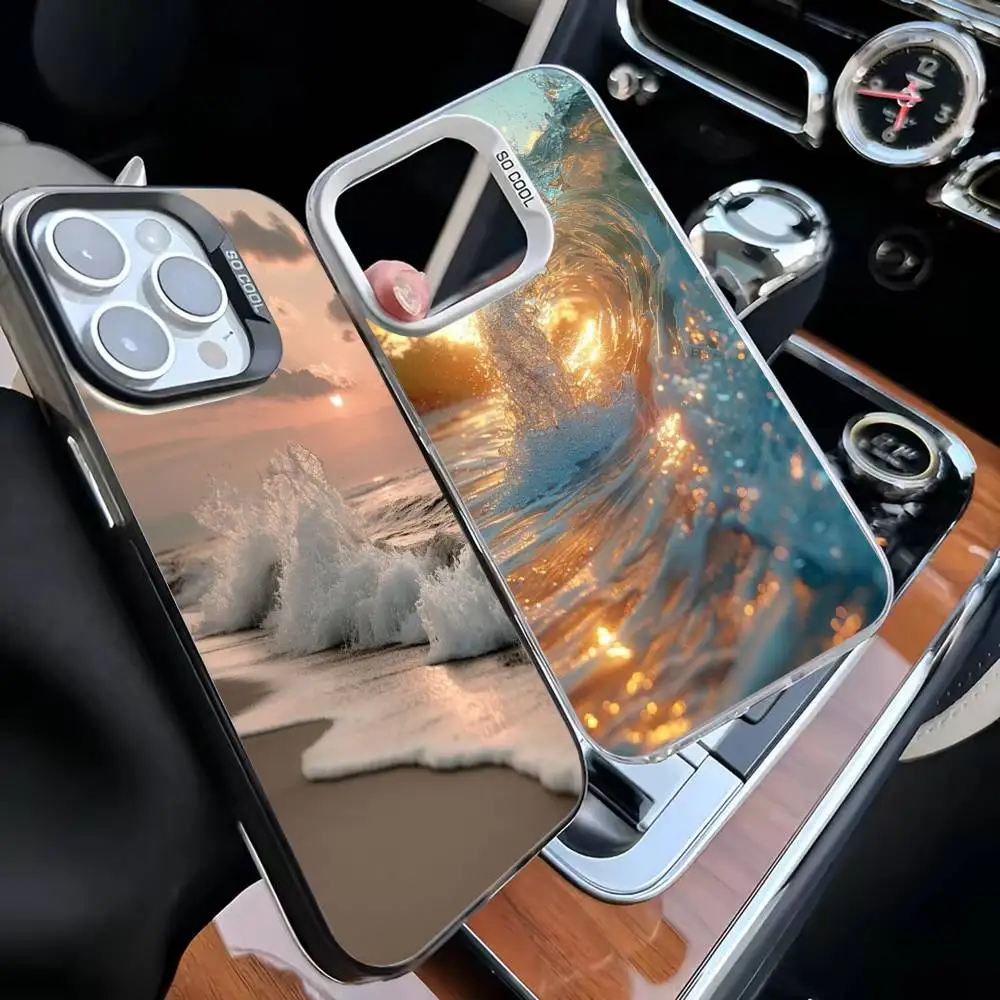 

Sun And Sea Phone Case For iPhone 16,15,14,13,12,11,Mini,Pro,MAX White Matte Shockproof Cover