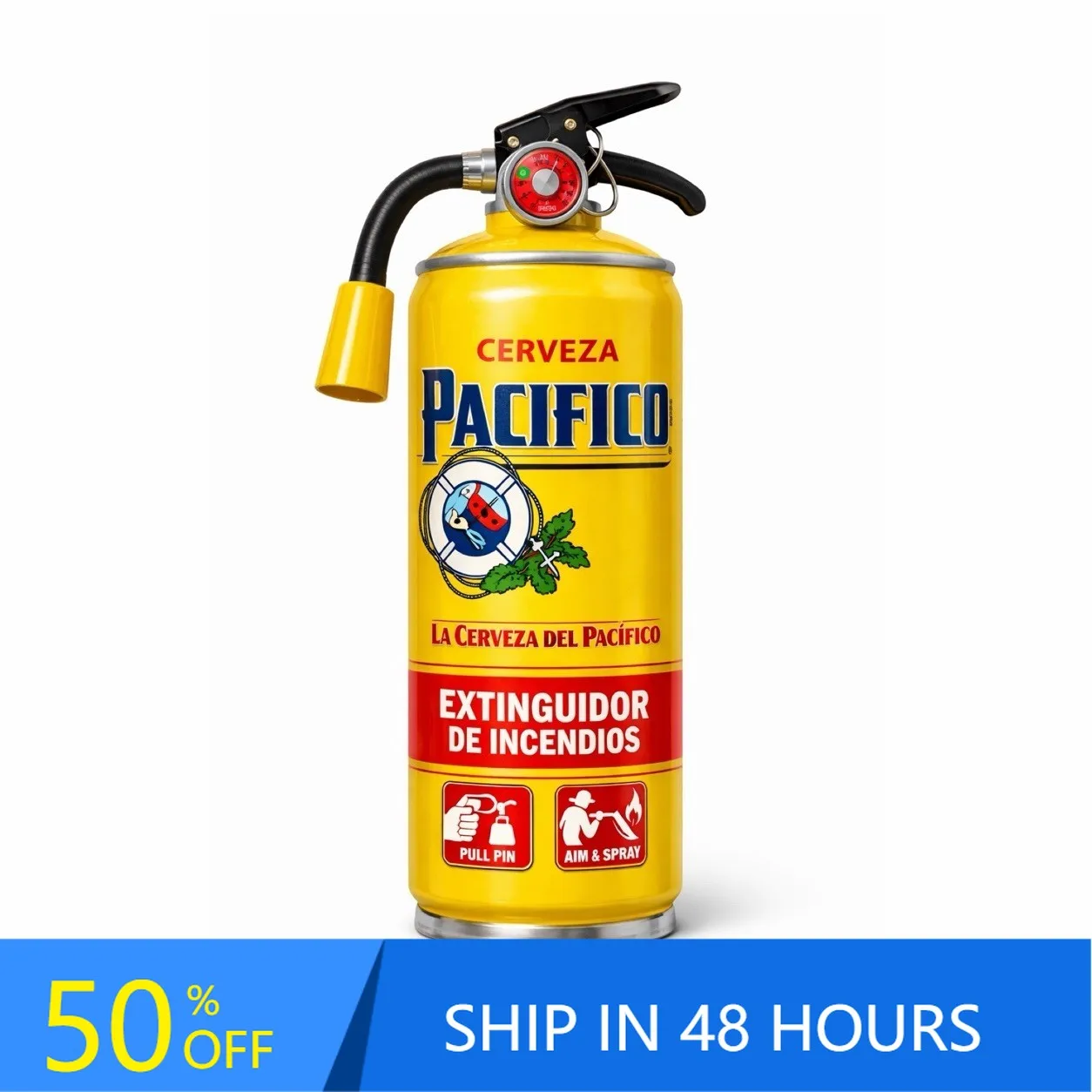 

Pacifico Beer Can Fire Unique Car Bumper Truck Boat Accessory Aesthetic Cool Retro Funny