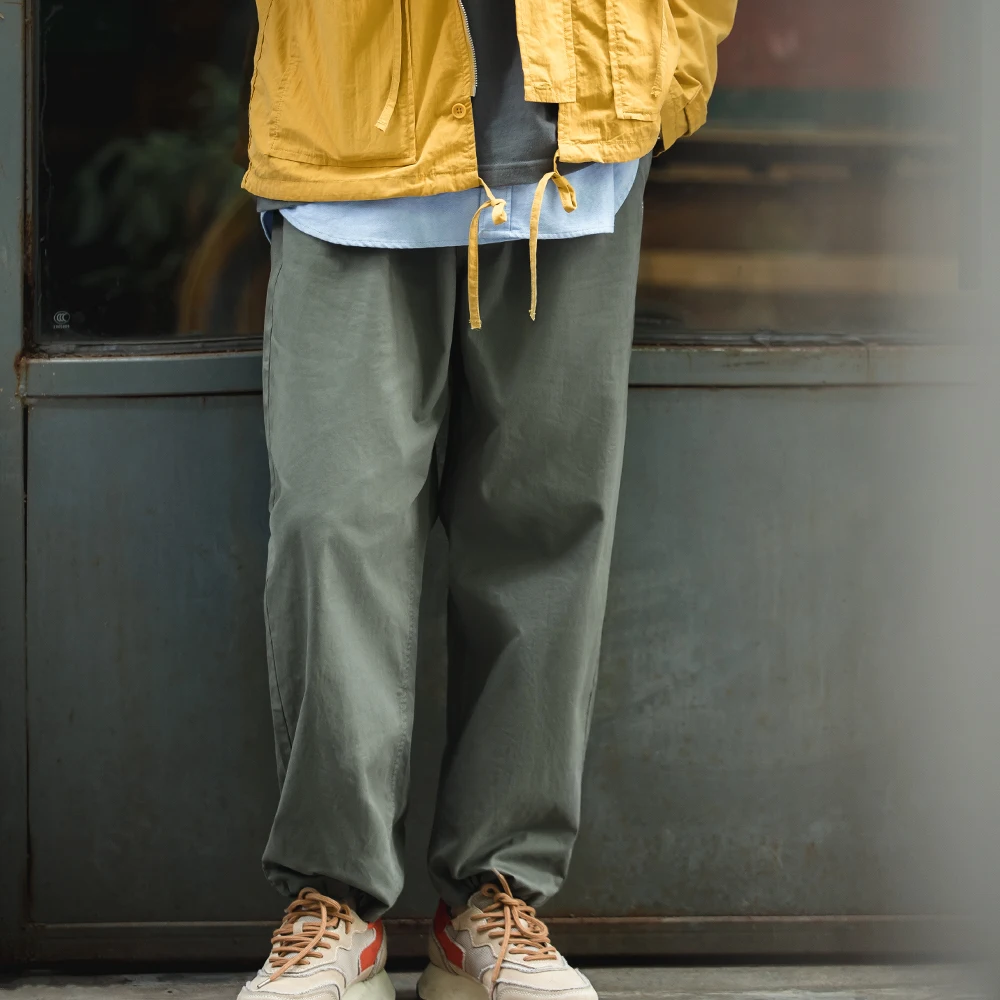 Maden Easy Cargo Pants for Men Loose Casual Pocket Rope Drawstring  Pants Overalls Vintage Man Clothing Straight Trousers