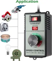 Регулятор скорости электродвигателя переменного тока, электрический вытяжной вентилятор, вентилятор, шлифовальная машина, дрель, регулятор переменного напряжения, дисплей светодиодный, 110 В, 220 В