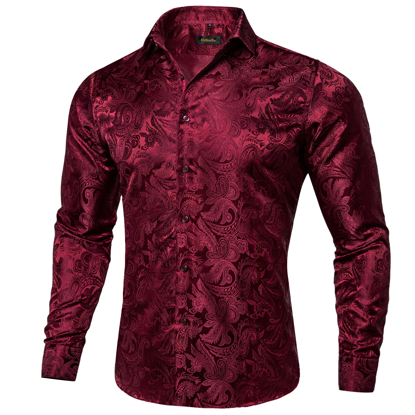 26 Colors Luxury Men's Shirts Long Sleeves Paisley Floral Printed Jacquard Purple Blue Black Shirt for Man Fall Winter Blouse