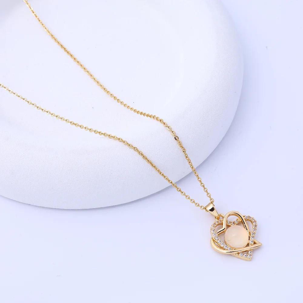 قلادة جميلة للنساء - قلادة لؤلؤ الحب على الطراز الأوروبي والأمريكي مع قلادة مرصعة بالألماس، سلسلة الترقوة، الأداء #5