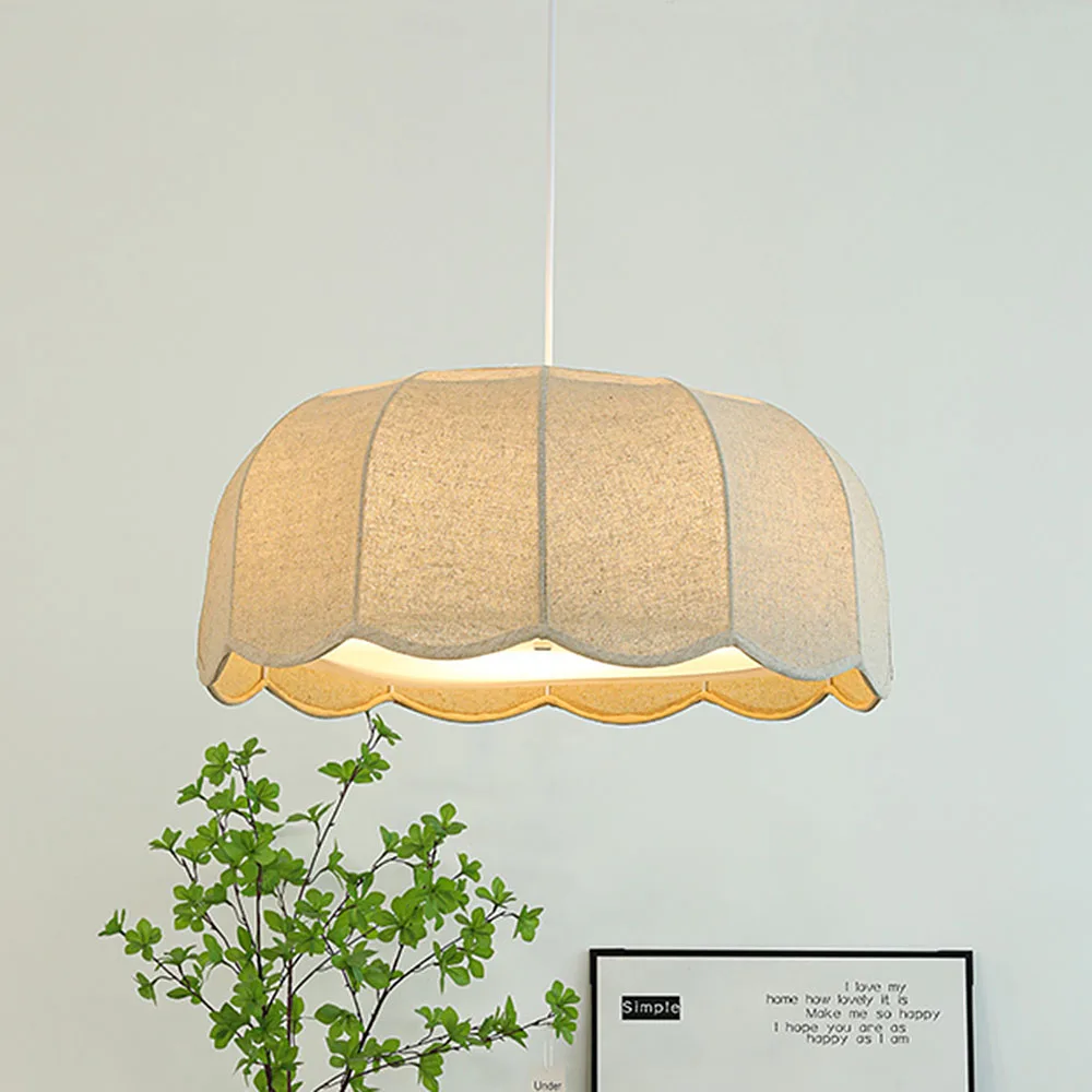 

Льняная люстра для столовой, ретро-спальня, гостиная, проживание в семье, простой подвесной светильник ваби-саби, подвесной светильник в средневековом стиле