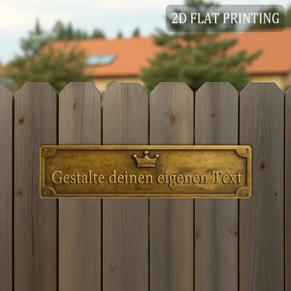 Custom Text Sign 16x4in Rustic Aluminum Decor Only Garden Porch Door Home Outdoor Art 2D Flat