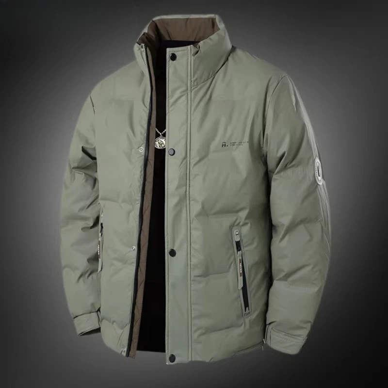 Fall Winter Men's White Duck Down Jacket Outdoor Sportwear Windproof Cold Stand Collar Hooded Padded Jacket Thickened Warm Coat