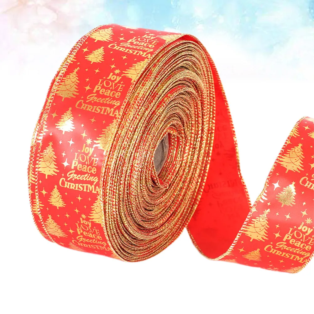 

1Pcs 2M Red Christmas Tree Decoration Ribbon Festive Bright Ribbon for Holiday Gifts Wedding Party Bag and Home Decor