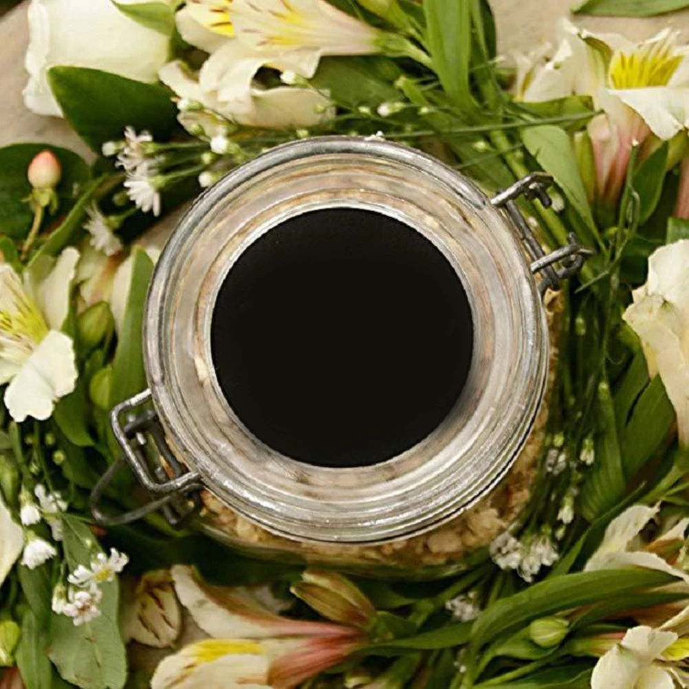 

2Pcs Black Circle Stickers Roll 25Mm Diameter Round Labels For Spice Jars Office Classroom Kitchen Durable Writable Adhesive