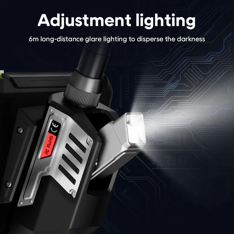 أدوات إصلاح السيارات OEM 5 بوصة IPS HD شاشة كبيرة صورة 6LED 5.5 مللي متر عدسة مزدوجة جامدة 5 متر المنظار الصناعي Borescope فحص الكاميرا