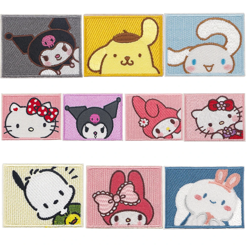 Kawaii Cats fai da te ricamato ferro su toppe distintivi Patchwork cucito Applique giacca zaino distintivi