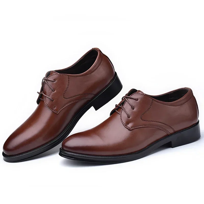 Zapatos de cuero de primavera para Hombre, Zapatos formales de negocios, Zapatos informales con cordones para otoño, Zapatos Oxford para oficina y trabajo para Hombre