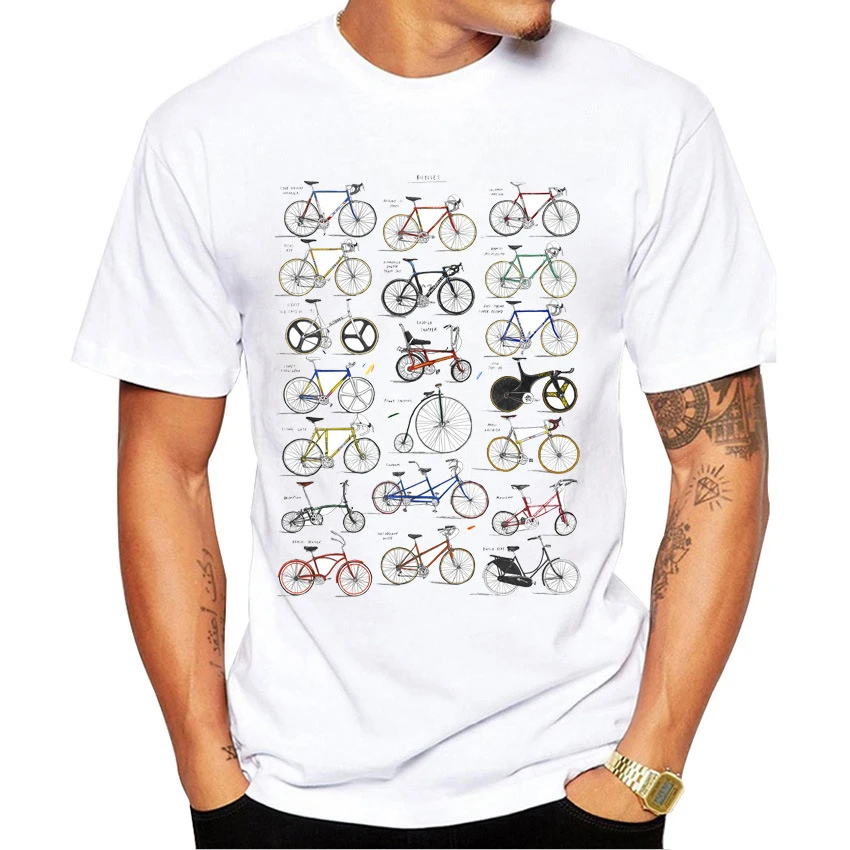 Love riding mountain bike bike pattern T-shirt men and women oversized T-shirt o collar men\'s cotton T-shirt short sleeve