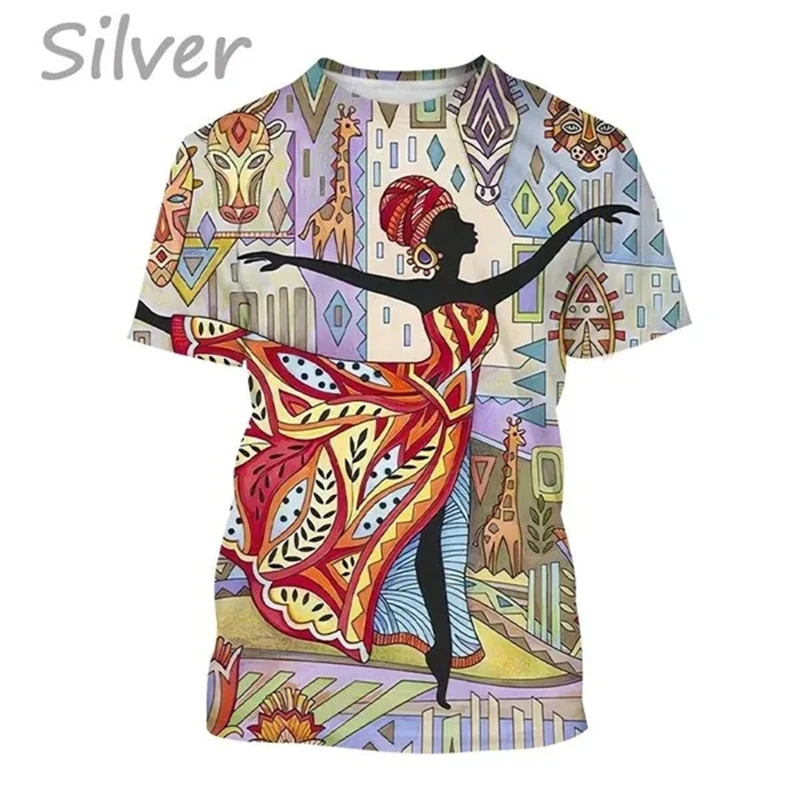 New Arrivals African Men\'s Women\'s Short Sleeve 3D T-Shirt Best Selle Ethnic Style Print Graphic Fashion Street Personality Tee