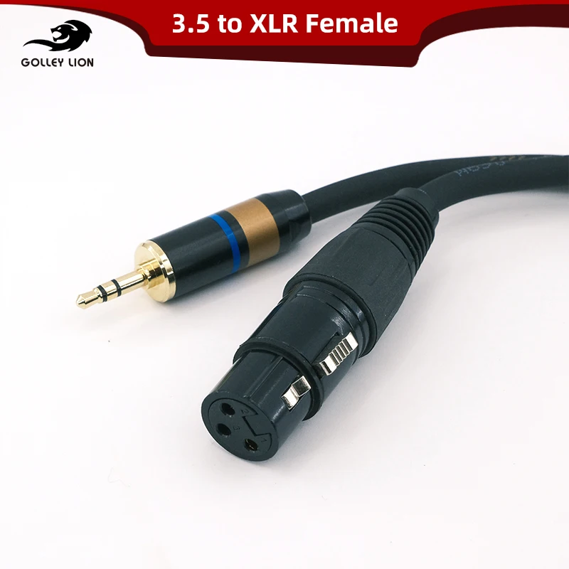 Cable de Audio de 3.5mm a XLR Hembra, OFC, Chapado en Oro, para Controlador de DJ, Reproductor Portátil, Monitores Activos, Interfaz de Grabación, Aplicaciones