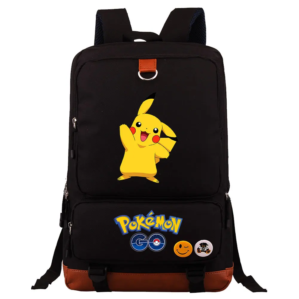 POKEMON Pikachu Backpack Schoolbag Women Men Portable Backpack Large Capacity School Bags for Teenage Girls Boys Mochilas