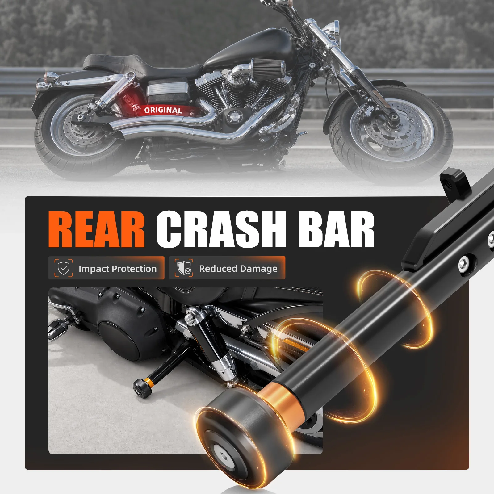 2006-2017 Für Harley Dyna Street Bob FXDB Low Rider FXDL 2006-2017 Hinterer Sturzbügel Highway-Fußrasten Super Glide FXD 2006-2013 – Detail 3