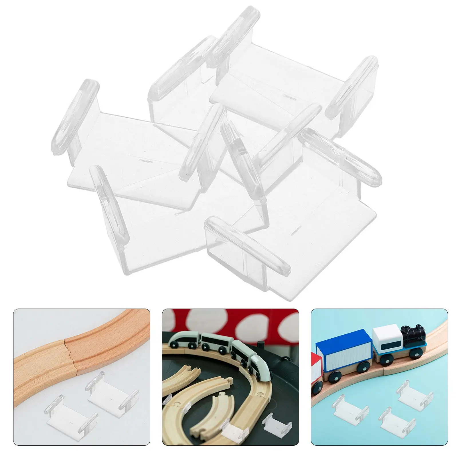 

5 шт. прозрачных соединителей для железнодорожных путей: надежное крепление, развивающие навыки решения проблем, совместимы для творческих игр
