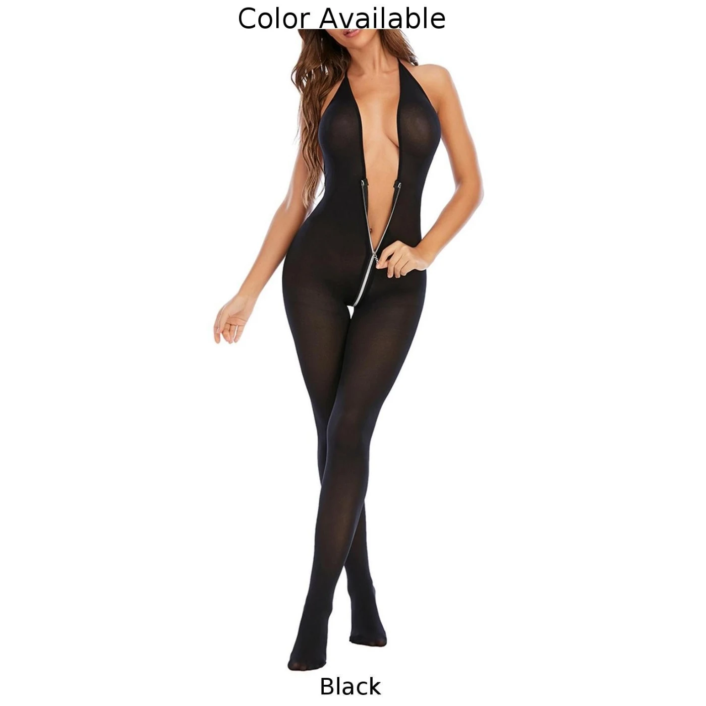 Sexy lingerie erótica bodysuit profundo decote em v jeggings macacão calças meia-calça calças femininas meia-calça