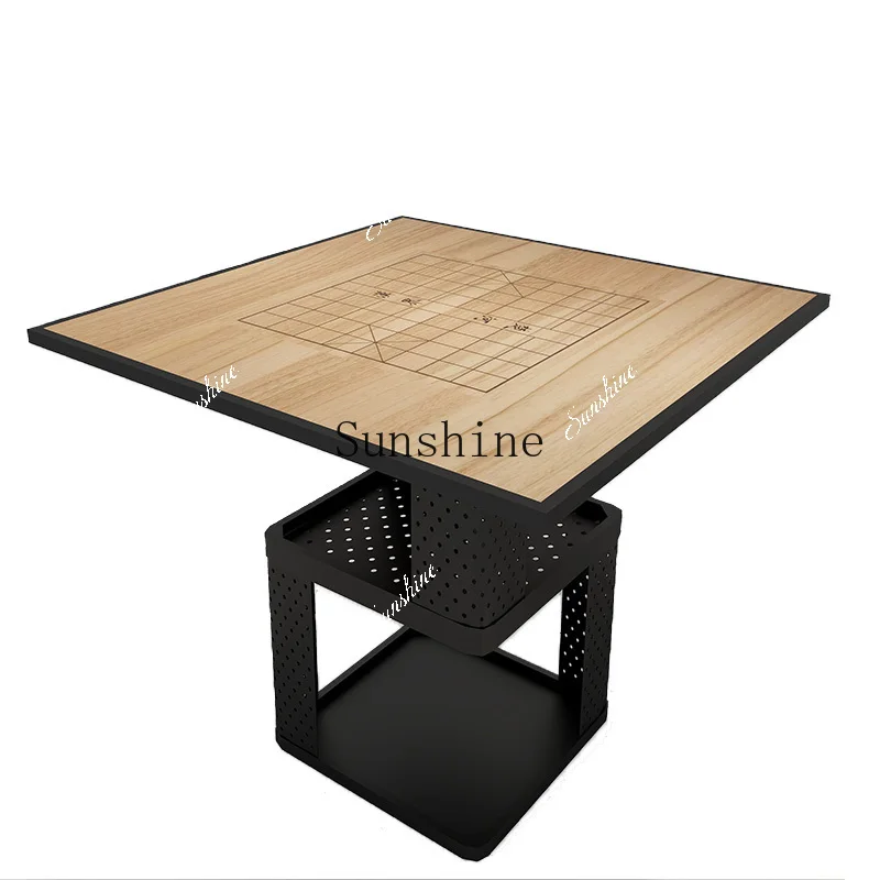 Overhead layer chess and card table and chair combination chessboard table double-sided dual-purpose square table  FT