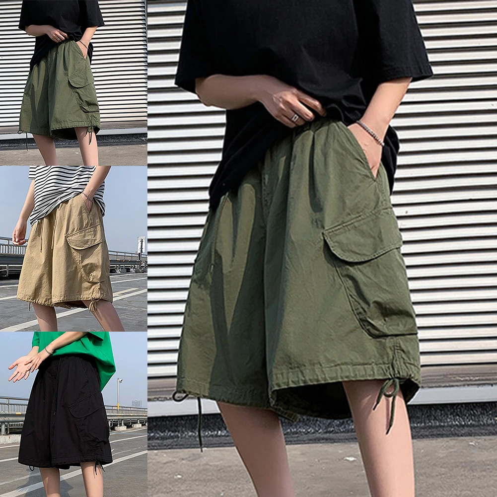 Pantaloncini con tasche grandi Pantaloni casual alla moda Leggeramente elasticità elasticizzata Nuovissima condizione Pantaloncini cargo comodi da indossare ogni giorno