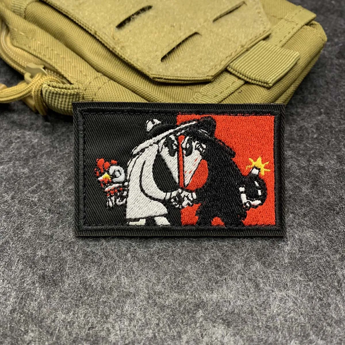 Black & white agents duel Spy tactics Embroidered patch hook and loop fasteners Morale badge. DIY Decor for jacket backpack