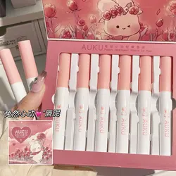 Conjunto de lápices labiales Kawaii para mujer, maquillaje coreano de belleza, mate, resistente al agua, de larga duración, envío gratis, 6 piezas