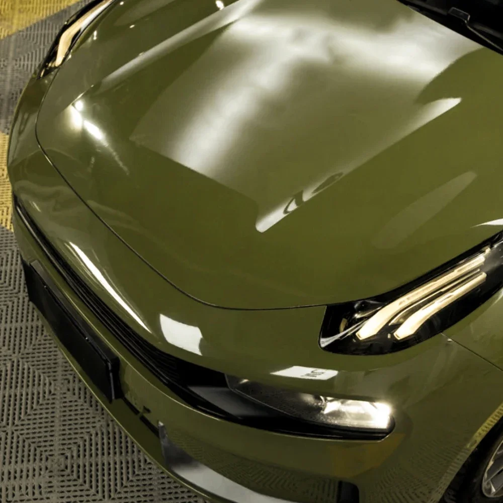 Crystal Combat Green Car Wrapping Film Auto Aufkleber PET Aufkleber Blase Kostenlose Vinyl Film Auto Zubehör Außen Dekoration