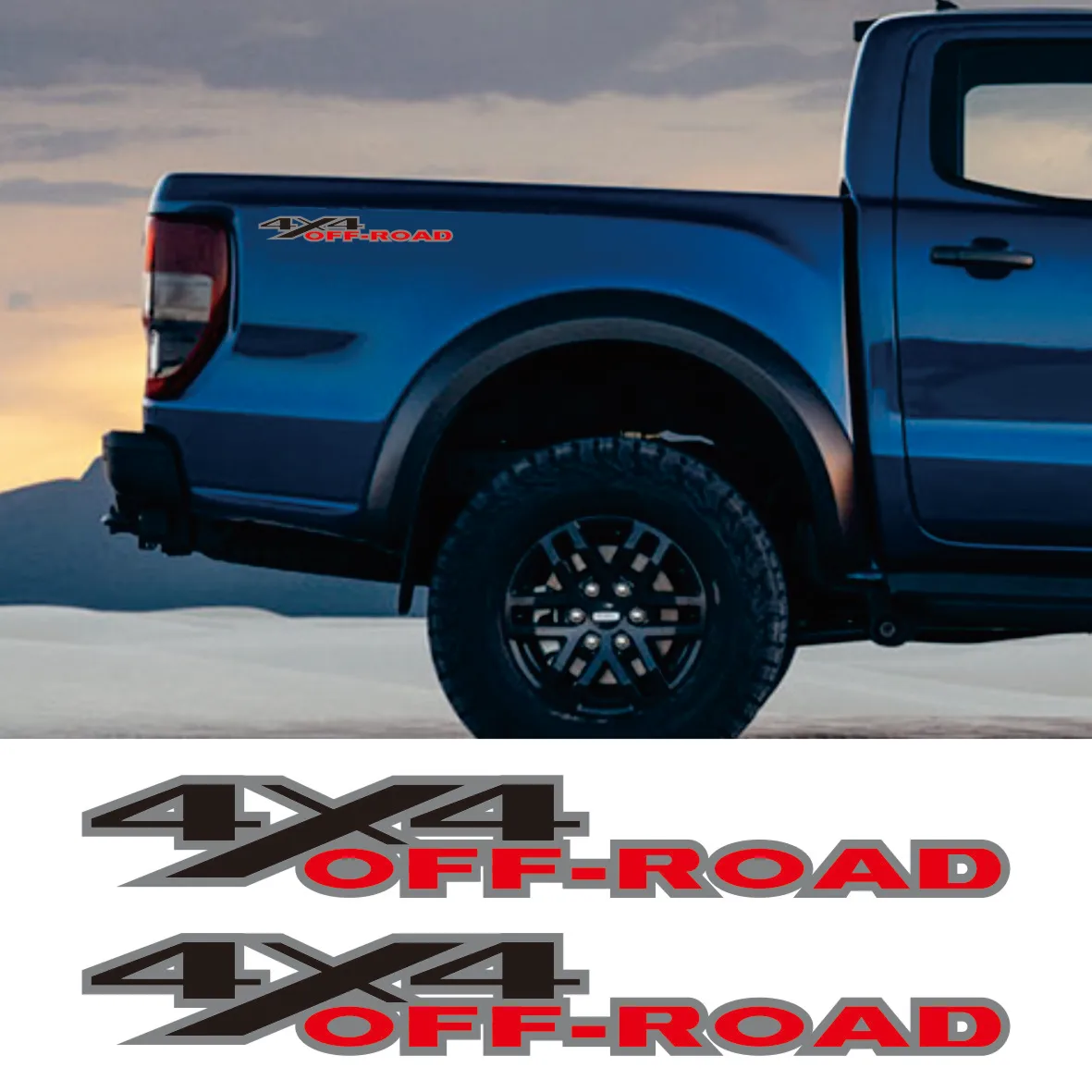 

2Pcs 4X4 Off Road Stickers Car Graphics Decor Decal For Ford F150 Chevrolet Silverado GMC Sierra Dodge Ram Isuzu Dmax Pickup