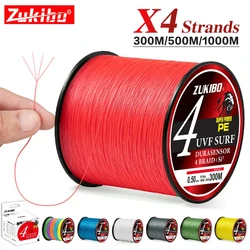 ZUKIBO 4 Strands 100M PE Braided Fishing Line 4LB-65LB Japan Durable Multifilament Fishing Line Super Smooth Carp Fishing Line