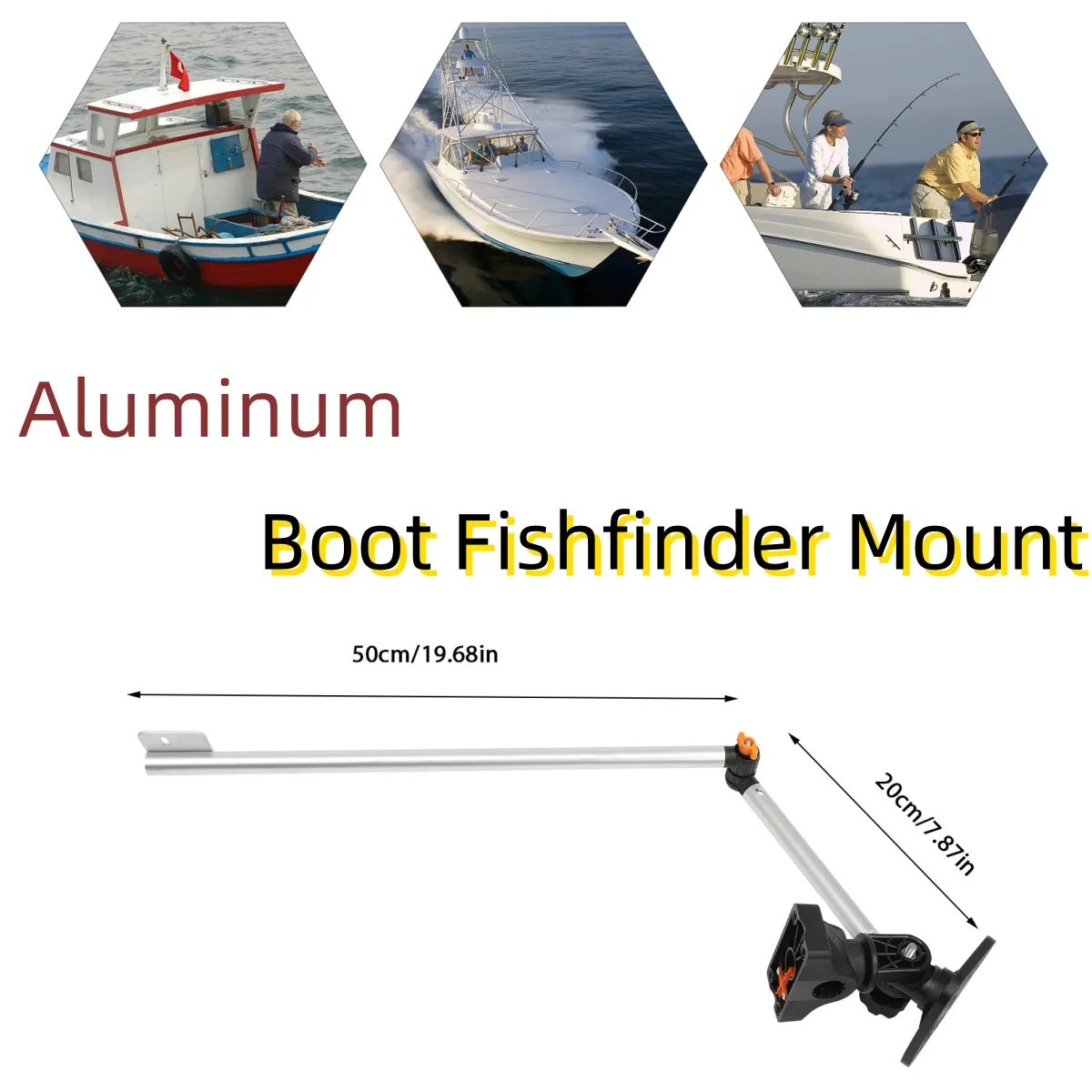 Universal Aluminum Portable Transducer Bracket + Boot Fishfinder Mount