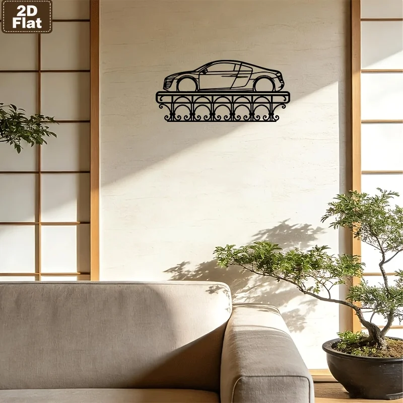 Two-dimensional plane，Metal Iron Art Wall Decoration，2DFlat car silhouette design