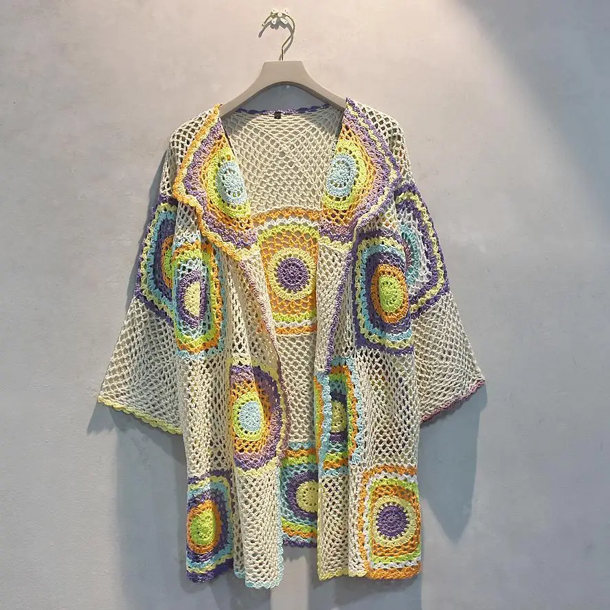 

TIYIHAILEY вязаное крючком пальто женское весеннее пальто ручной работы кардиган с длинными рукавами свободное пальто на заказ свитера 2025 новинка