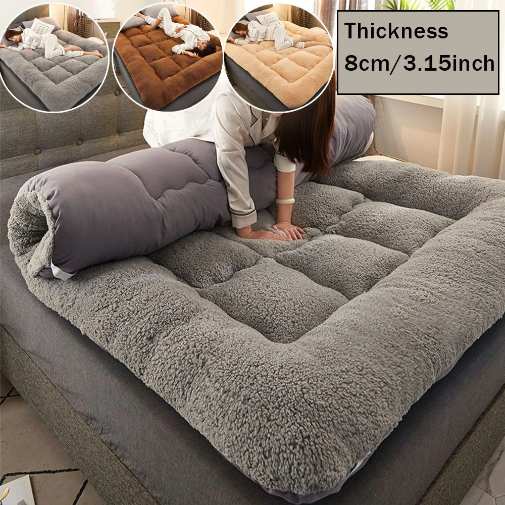 

Thick Anti-Slip Foldable Soft Lamb Fleece Fluffy Mattress Home Tatami Dormitory Single Bed Carpet for Autumn Winter 침대 매트리스
