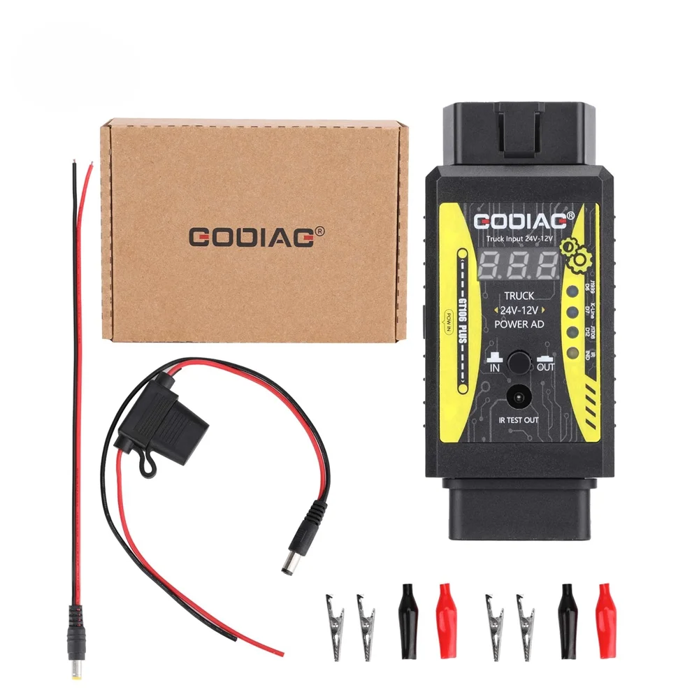 Godiag GT106+ 24V to 12V Adapter Heavy Duty Truck Connector for Diagzone X431/Thinkdiag/Xdiag/ DBScar HD Diesel Cable GT106 Plus