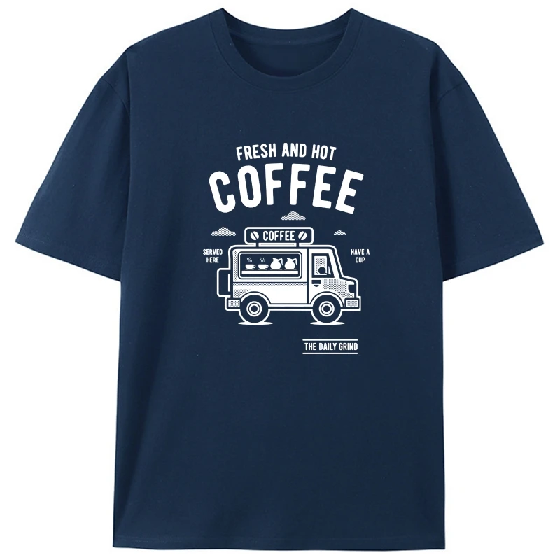 

Новое поступление 2020, мужская модная футболка Coffee Van Daily Grind, черная или белая летняя футболка