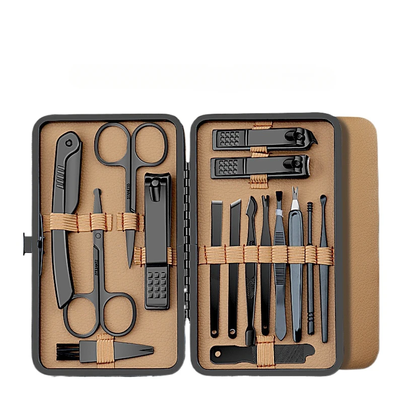 7/16/24-teiliges Maniküre-Set, professioneller Nagelknipser, Pediküre-Set, Edelstahl, Nagelpflege-Werkzeug, Pflegeset mit luxuriösem Reisen