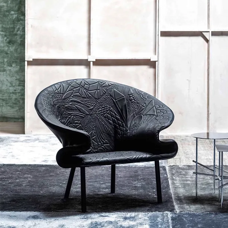 

Light luxury fiberglass graffiti leisure sofa armrest chair model room living room