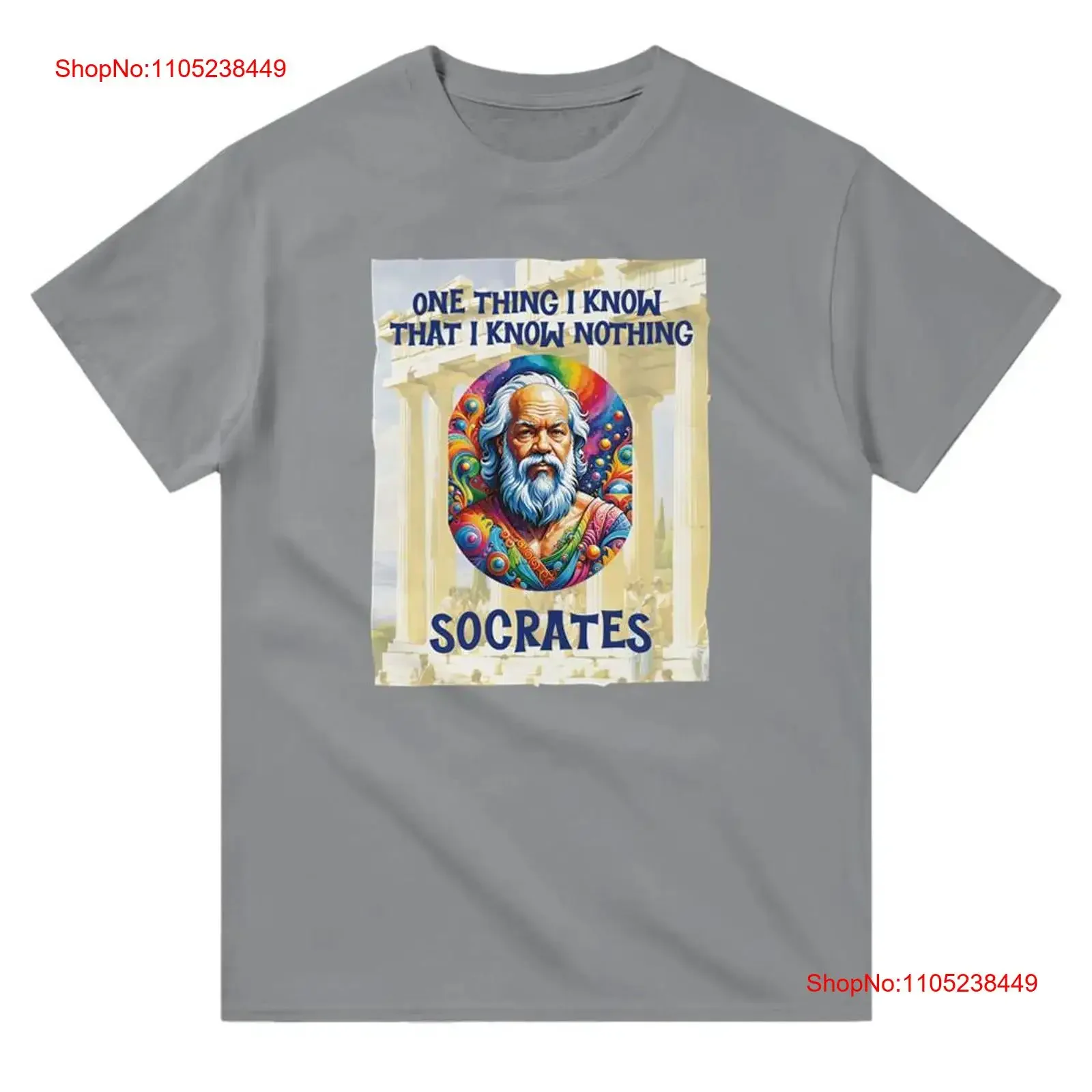 Socrates T Shirt Greek philosopher vintage Washed Breathable Top For Everyday Wear Casual fashion homme Slightly Unisex