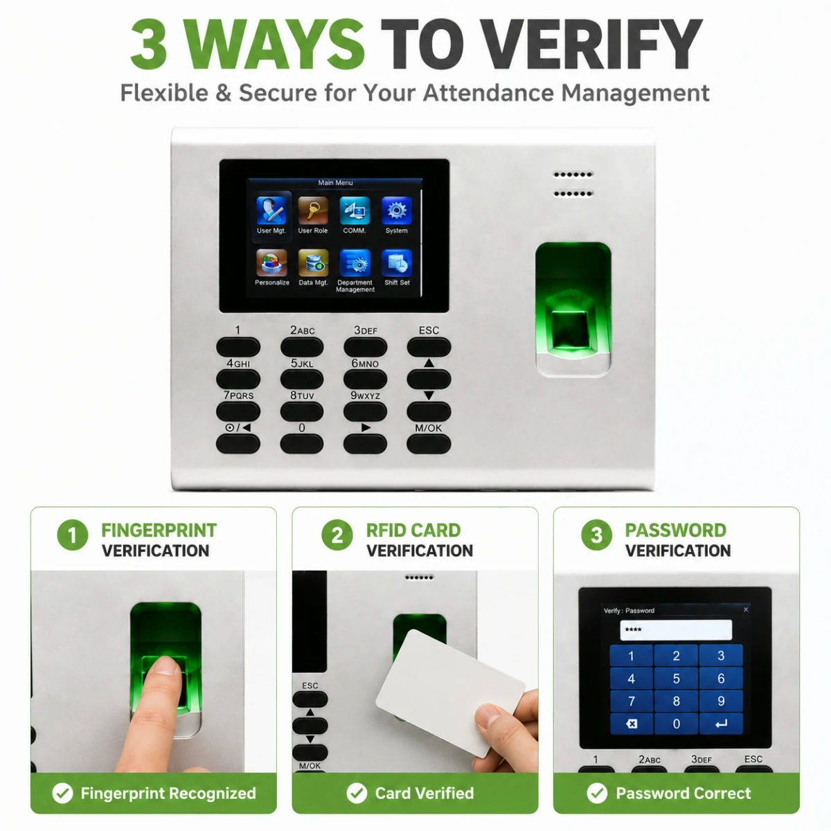 ZK K40 Fingerprint Time Attendance Machine Employee Biometric Time Clock RFID Card TCP/IP USB Data Download With Free Software