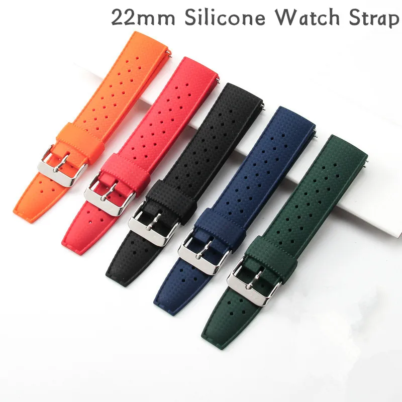 22mm Watch Replacement Watrproof Sports Rubber Watch Strap For Seiko No.5 Rolex Water Ghost Oris Abalone Silicone Watchband