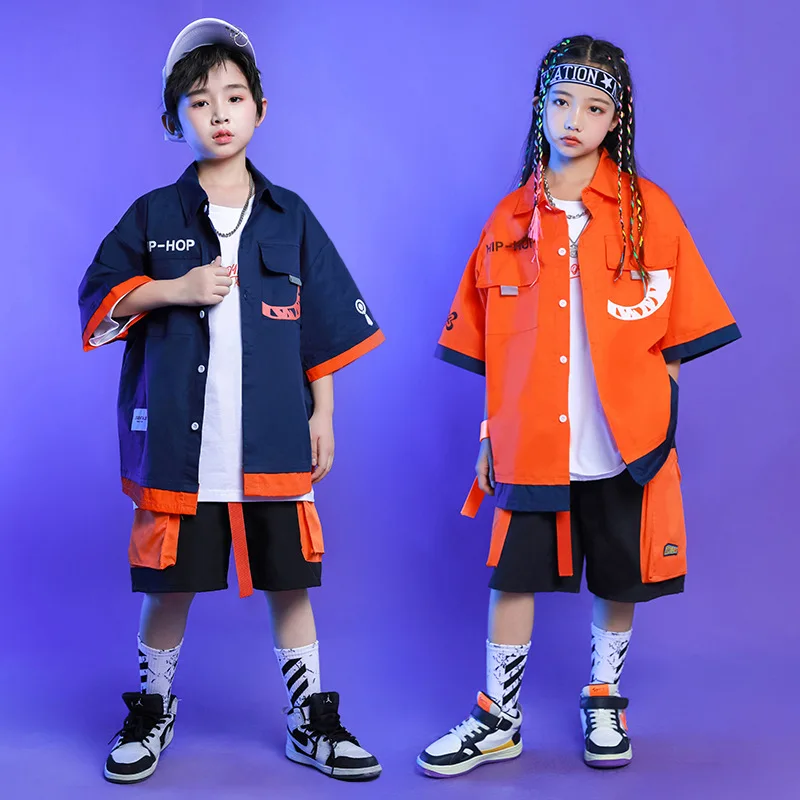 Children Stage Costume Ballroom Dance Clothes Hip Hop Outfit Kids Girls Jazz Street Wear White Purple Yellow Sweatshirt Pants