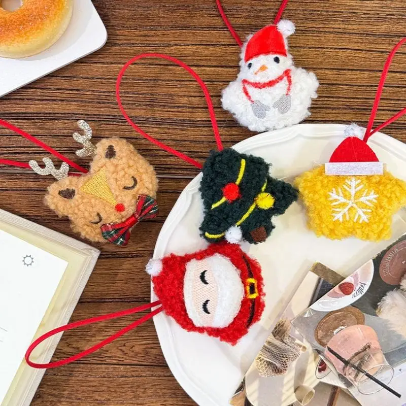 Cartoon Plüsch Weihnachtsmann Schneemann Weihnachtsbaum Schlüsselanhänger Rucksack Anhänger Dekoration Weihnachten Party Geschenk