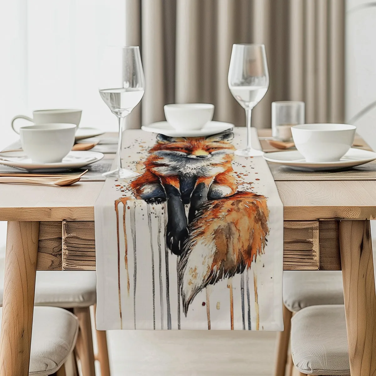 

decoration table runner Capybara Fur Texture Rock Style Tablecloth for festival home party decor,available in multiple lengths.