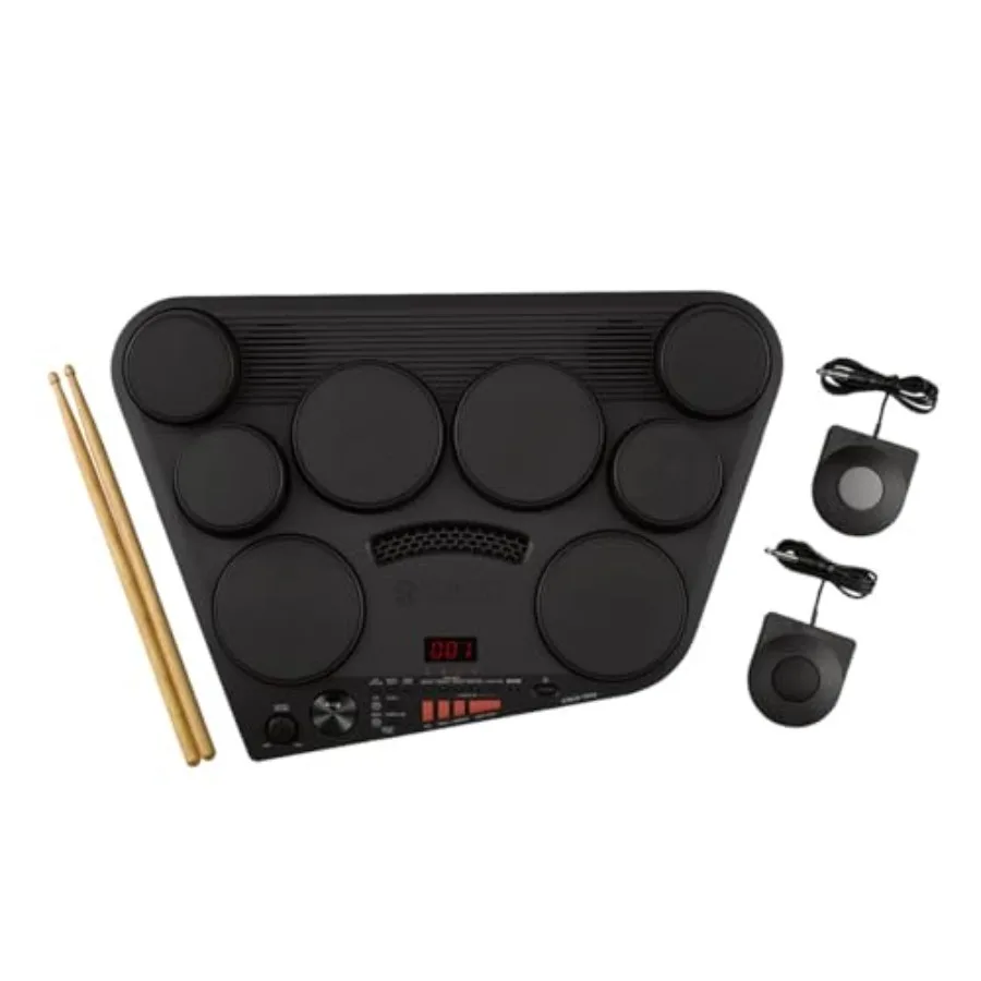 

DD75 Portable Digital Drums with 2 Pedals Drumsticks and PA130 Power Adapter in Black with Compact Design and Realistic Sound