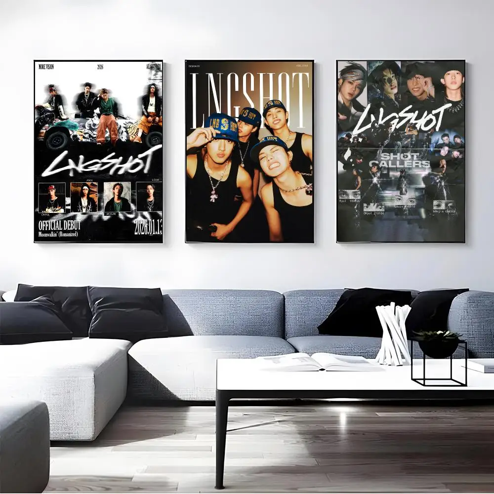 K-pop Group LNGSHOT Poster Self-adhesive Art Waterproof Paper Sticker Coffee House Bar Room Wall Decor