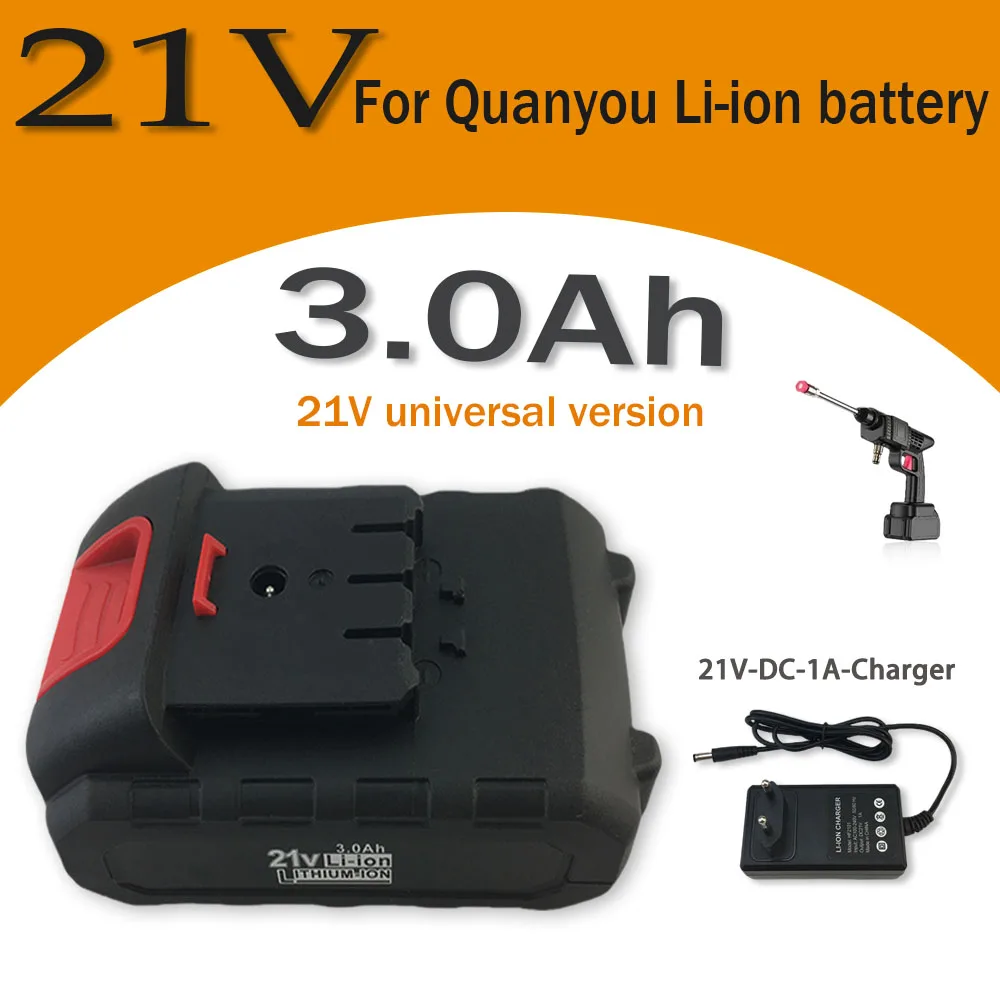 21V 3000mAH lithium battery for Quanyou cutting machines, electric drills and other tools, compatible with power tools