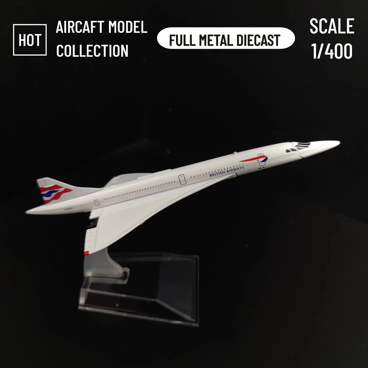 Scale 1:400 Metal Aircraft Replica 15cm British Concorde Model Aviation Diecast Home Office Ornament Miniature Toys