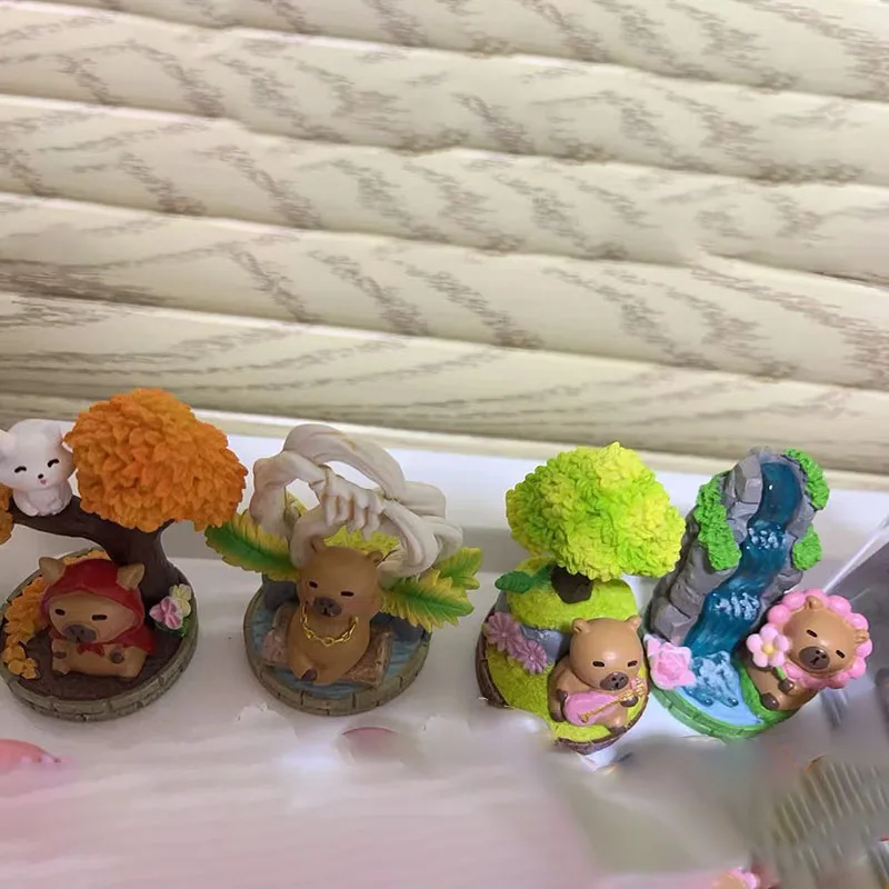 Capybara Jungle Time Blind Box Figurine unique, figurine d'animal mignonne, jouet de collection, boîte mystère, décoration, ornement de bureau, kawaii