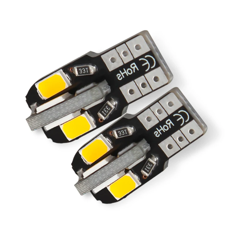 2PCS High Bright 4300K T10 LED Bulb Canbus 5730 8SMD 194 168 LED Auto Signal Light Car Width Light Interior Map Dome Light 12V