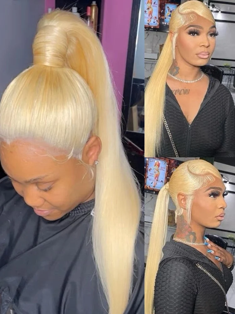 360 الدانتيل الباروكة الأمامية شعر الإنسان 13x4 الشعر البشري شقراء 613 Hd الدانتيل الباروكة الأمامية 13x6 قبل قطعها البرازيلي شعر مستعار مستقيم للنساء